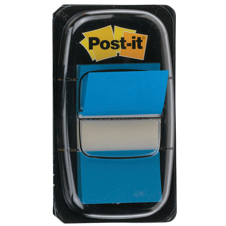 BANDERITAS SEPARADORAS AUTOADHESIVAS POST-IT 25,4MMX43MM DISPENSADOR AZUL 50 UNIDADES