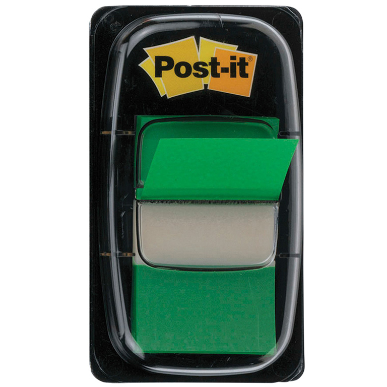 BANDERITAS SEPARADORAS AUTOADHESIVAS POST-IT 25,4MMX43MM DISPENSADOR VERDE 50 UNIDADES