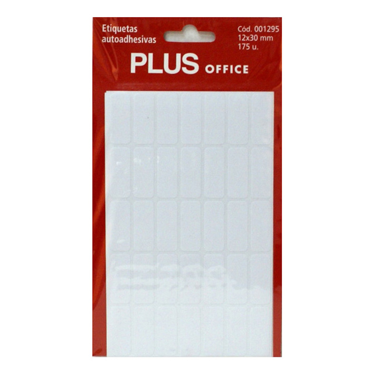 ETIQUETAS AUTOADHESIVAS PLUS OFFICE 12MMX30MM 175 ETIQUETAS POR SOBRE DE 5 HOJAS 