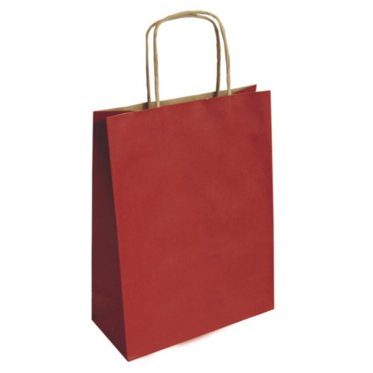 BOLSA DE PAPEL KRAFT ROJO MEDIANA 