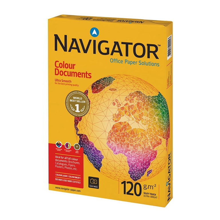 PAPEL BLANCO FOTOCOPIADORA NAVIGATOR COLOUR DOCUMENTS DIN A4 120 GRAMOS PAQUETE DE 250 HOJAS