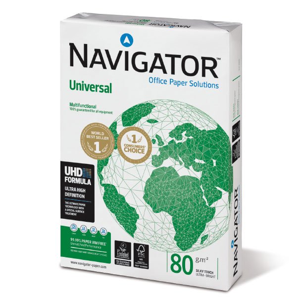 PAPEL BLANCO FOTOCOPIADORA NAVIGATOR UNIVERSAL DIN A3 80 GRAMOS PAQUETE DE 500 HOJAS