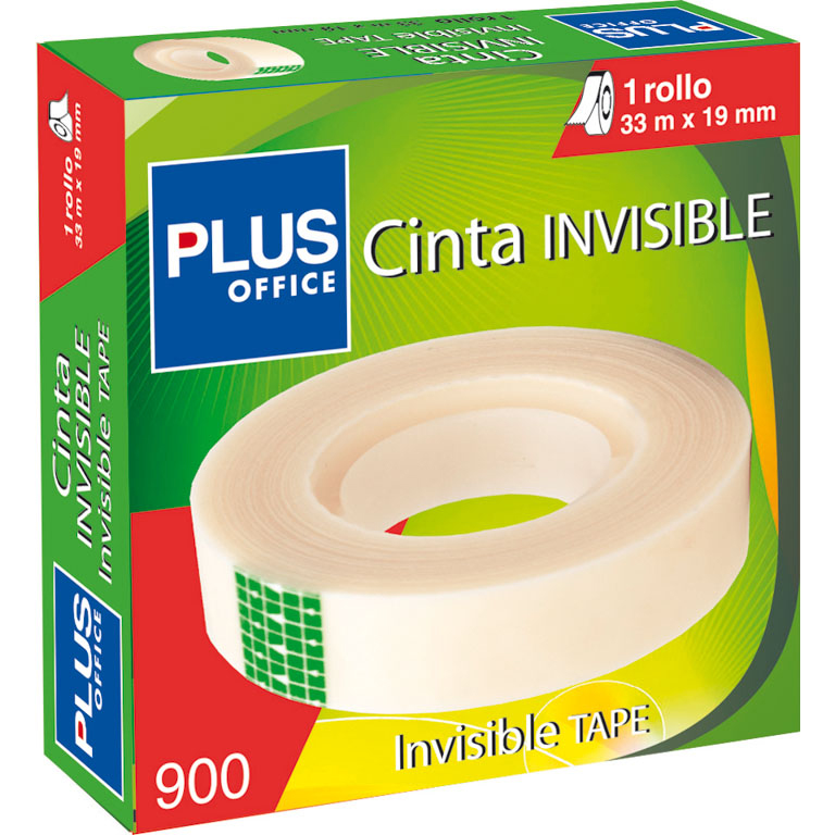 CINTA ADHESIVA INVISIBLE PLUS OFFICE 3M 19MMX33M EXTRA FUERTE