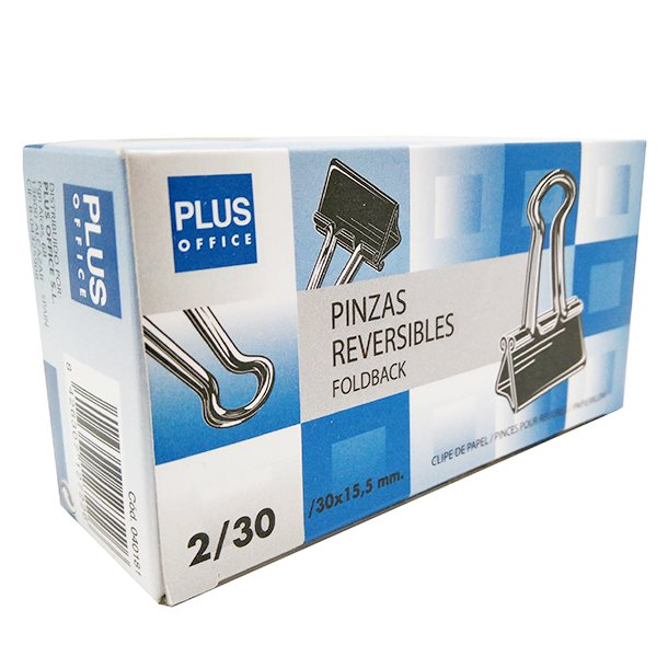 PINZA SUJETAPAPELES REVERSIBLE METALICA PLUS OFFICE N.30 30 X 15,5 MM CAJA 12 UNIDADES