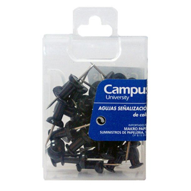 AGUJAS SEÑALIZADORAS CAMPUS UNIVERSITY COLOR NEGRO CAJA 35 UNIDADES