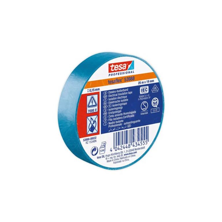 CINTA AMERICANA TESA PROFESSIONAL SOFT PVC AZUL 15 MM X 10 M
