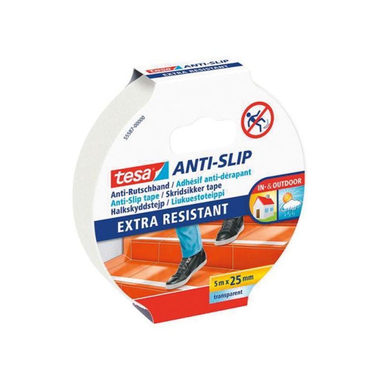 CINTA ANTIDESLIZANTE TESA TRANSPARENTE 25 MM X 5 M
