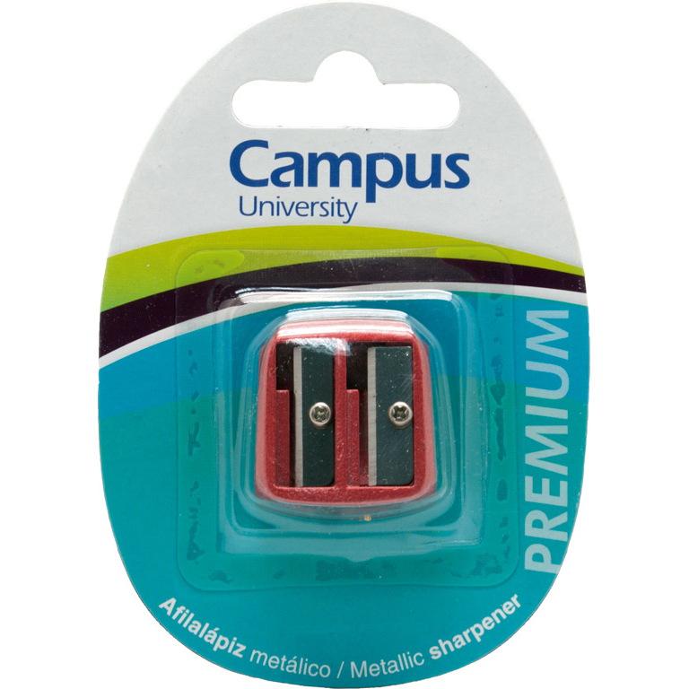 SACAPUNTAS DOBLE CAMPUS UNIVERSITY PREMIUM METALICO BLÍSTER 1 UNIDAD