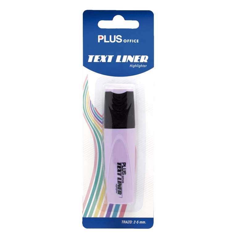 ROTULADOR MARCADOR FLUORESCENTE PLUS OFFICE TEXT LINER COLOR VIOLETA PASTEL FLUOR BLÍSTER