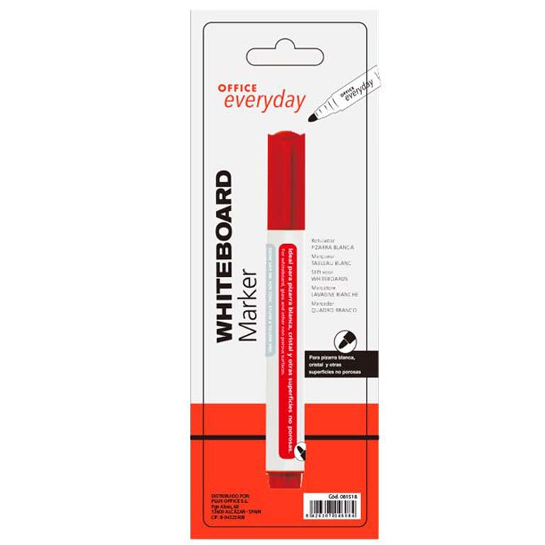 ROTULADOR PIZARRA BLANCA OFFICE EVERYDAY COLOR ROJO 2MM BLÍSTER 1UD