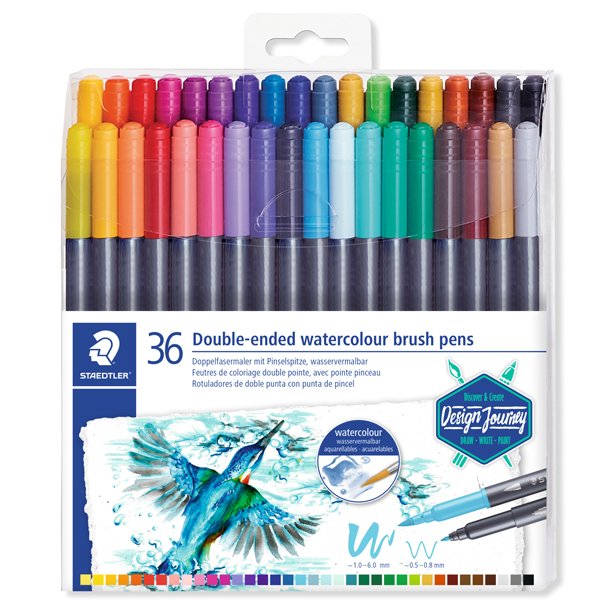 ROTULADOR STAEDTLER DOBLE PUNTA ACUARELABLE 3001 36 UNIDADES