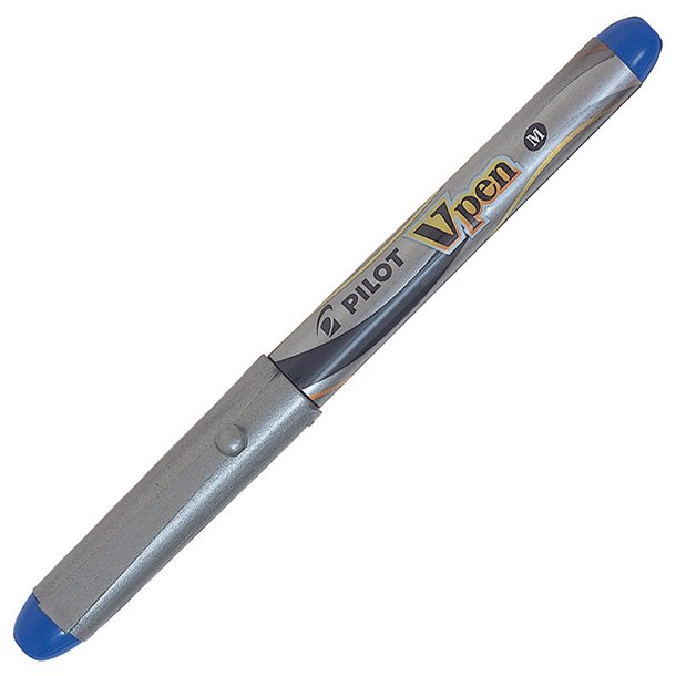 PLUMA PILOT V-PEN SILVER AZUL