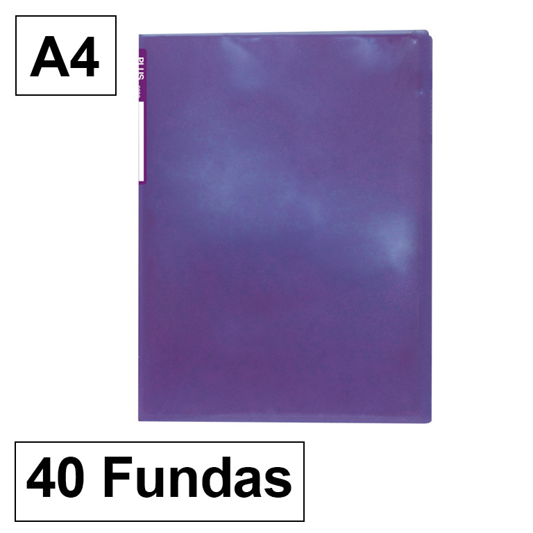 CARPETA PLUS OFFICE POLIPROPILENO SEMI RIGIDO 40 FUNDAS TRANSPARENTES POLIPROPILENO A4 COLOR VIOLETA