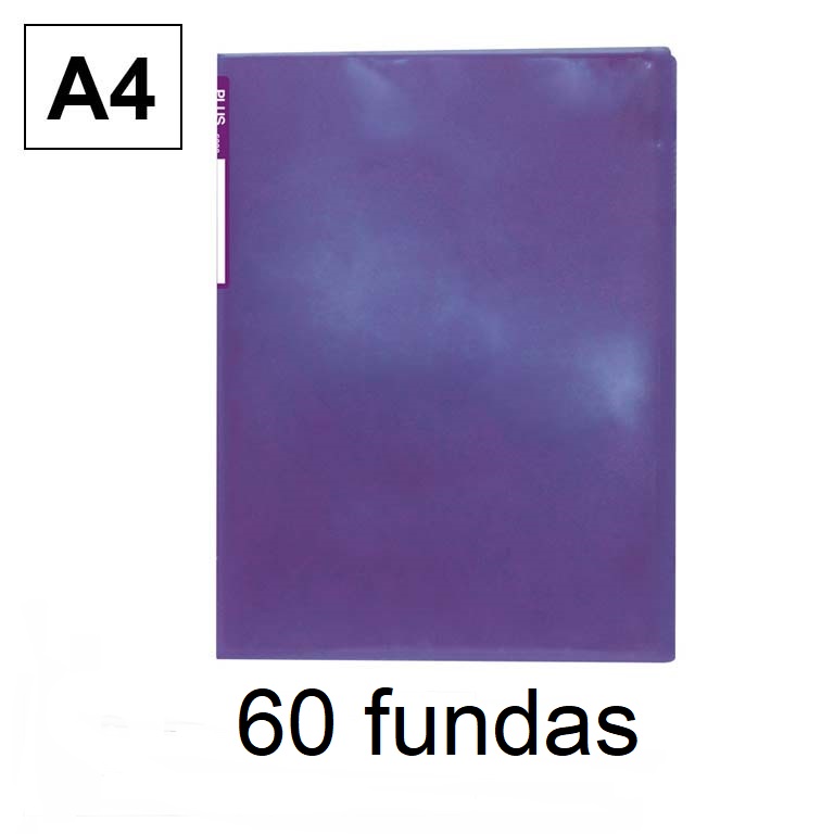 CARPETA SEMI RIGIDA PLUS OFFICE 60 FUNDAS POLIPROPILENO A4 COLOR VIOLETA