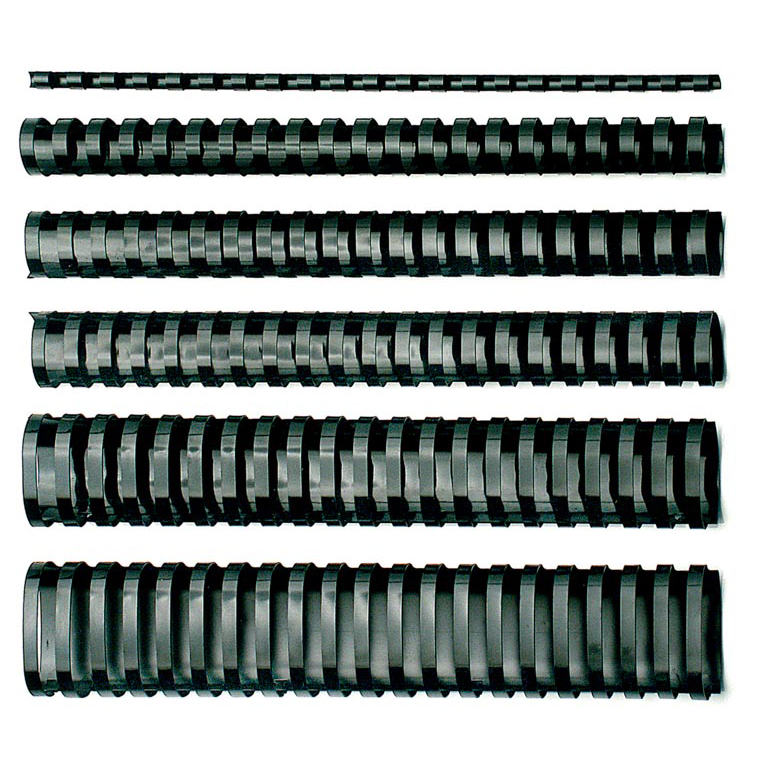 CANUTILLO PLASTICO REDONDO NEGRO 6MM 25 HOJAS CAJA 100 UNIDADES NEGRO