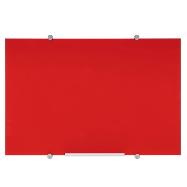 PIZARRA CRISTAL BI-OFFICE MAGNÉTICA ROJA 60X45CM 