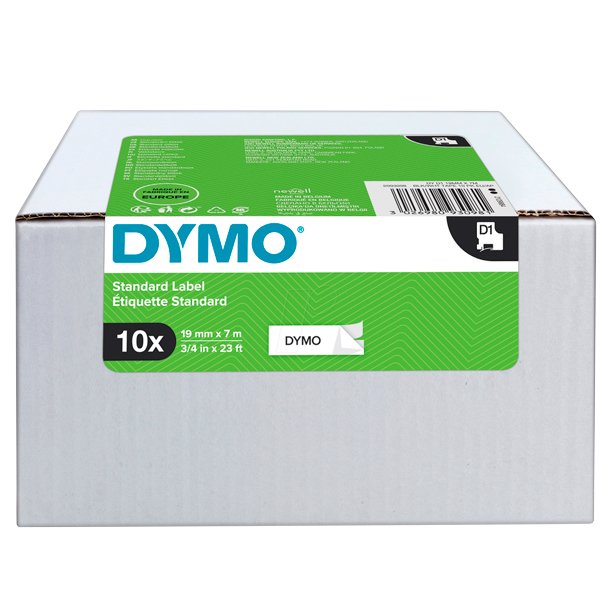 CINTA DYMO D1 19MMX7M NEGRO BLANCO