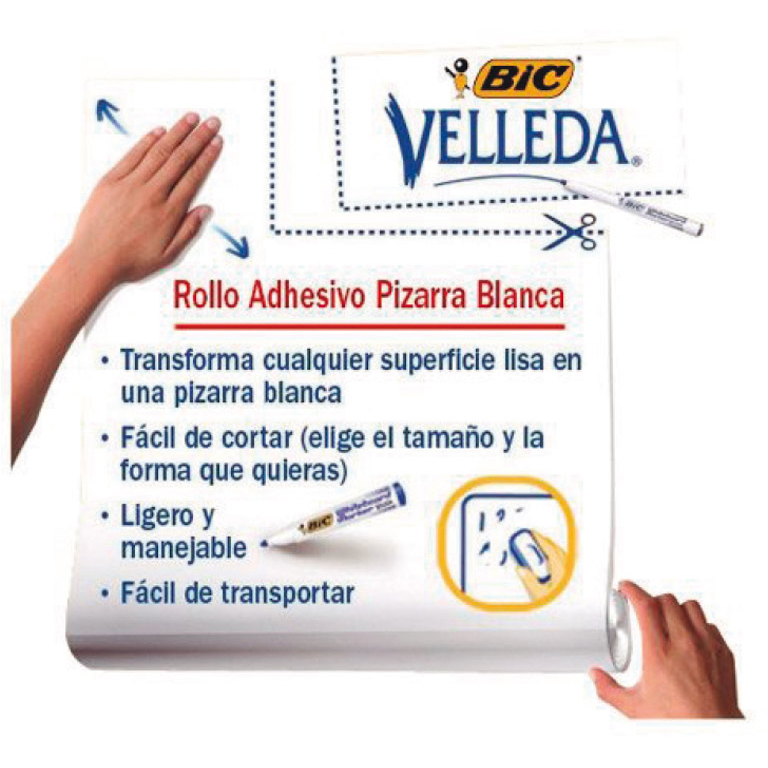 PIZARRA BLANCA VELLEDA EN ROLLO 670X1000MM ADHESIVA