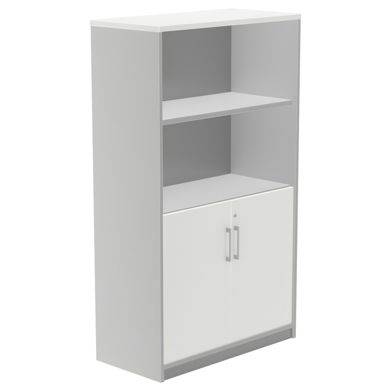 ARMARIO MEDIO CON PUERTAS BAJAS ROCADA DE MELAMINA 1560X450X900 MM BLANCO/BLANCO 