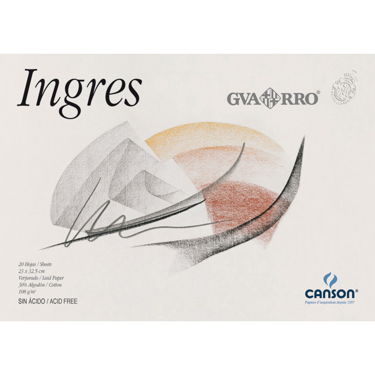 BLOC DE DIBUJO CANSON GUARRO INGRES A3 325X460 MM ENCOLADO 20 HOJAS 108 GRAMOS