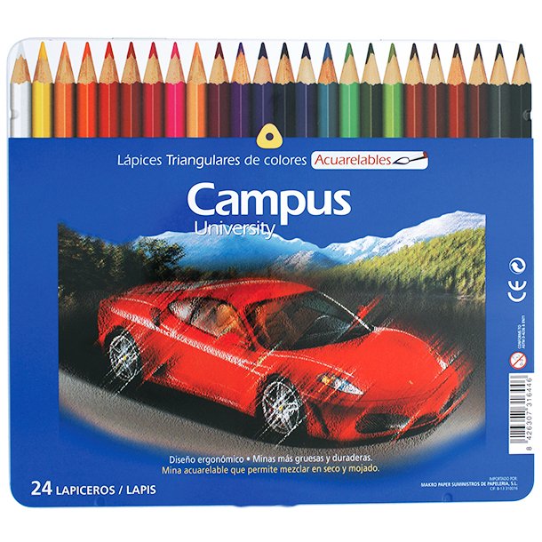 LAPICERO DE COLORES CAMPUS UNIVERSITY ACUARELABLE 24 COLORES 