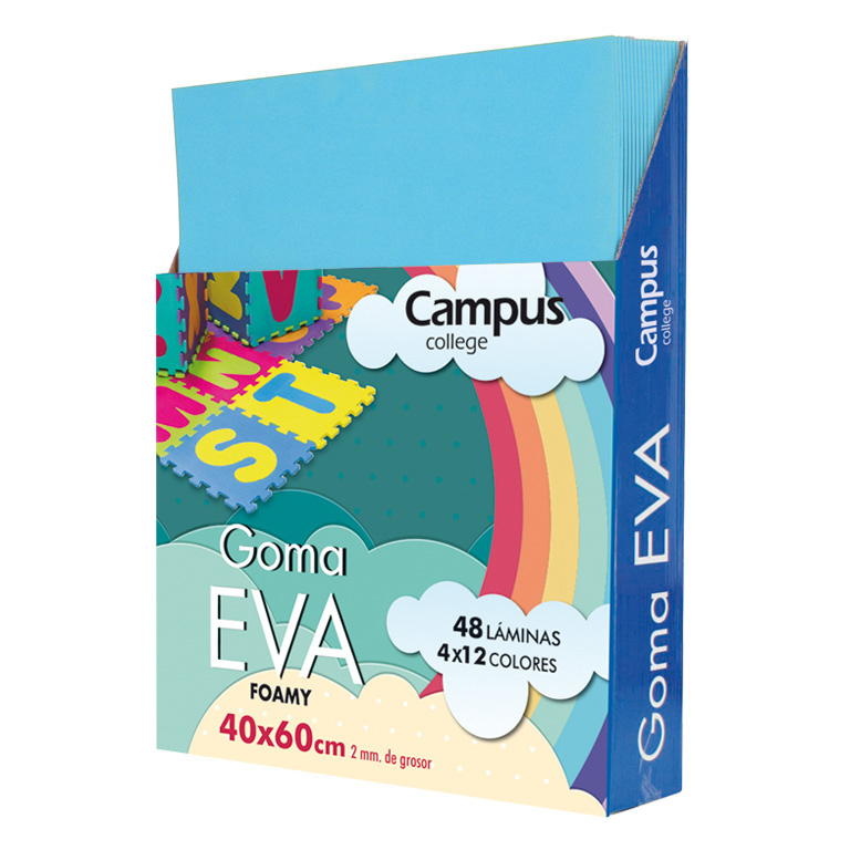 GOMA EVA CAMPUS COLLEGE 400X600 MM 2 MM COLOR AZUL CLARO