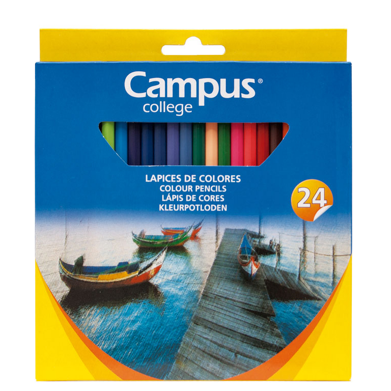 LAPICERO DE COLORES CAMPUS COLLEGE HEXAGONALES DE 24 COLORES