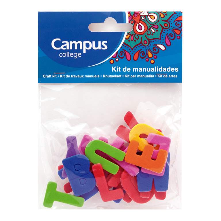 SET MANUALIDADES CAMPUS COLLEGE LETRAS GOMA EVA 20 LETRAS