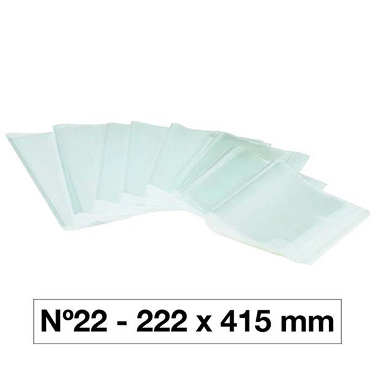 FORRO PARA LIBROS CAMPUS UNIVERSITY 130 MICRAS PVC 222X415 MM. Nº22 TRANSPARENTE 5 UNIDADES