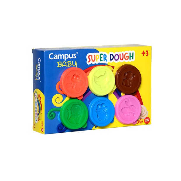 PASTA MODELAR CAMPUS BABY SUPER DOUGH 50 G 6 BOTES 