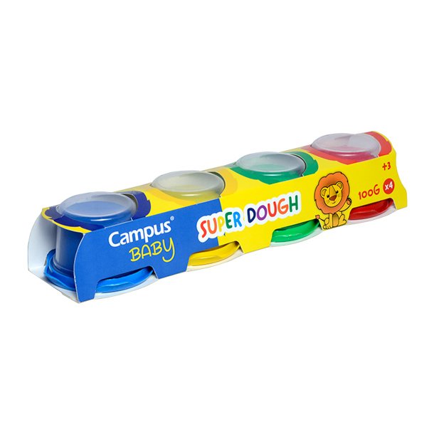 PASTA MODELAR CAMPUS BABY SUPER DOUGH 100 G 4 BOTES 