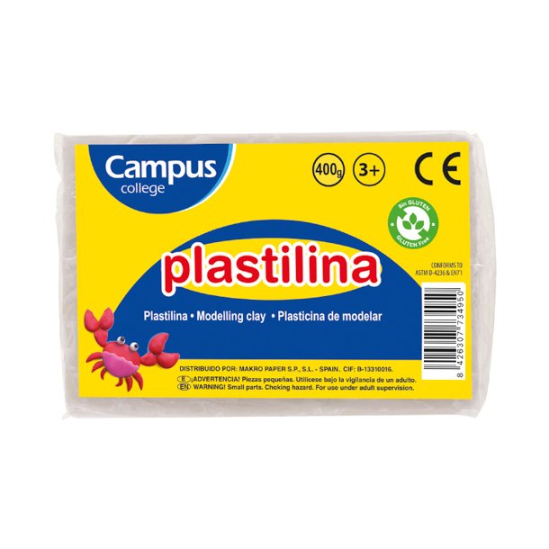 PLASTILINA CAMPUS COLLEGE 400G. BLANCO 