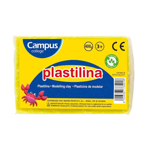 PLASTILINA CAMPUS COLLEGE 400G. AMARILLO 