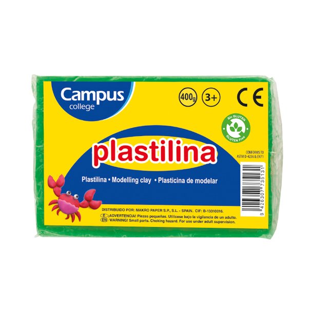 PLASTILINA CAMPUS COLLEGE 400G. VERDE CLARO 