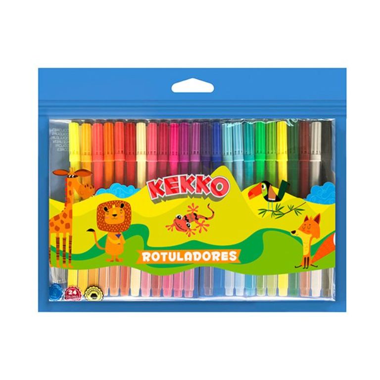 ROTULADORES KEKKO TINTA LAVABLE 24 COLORES 