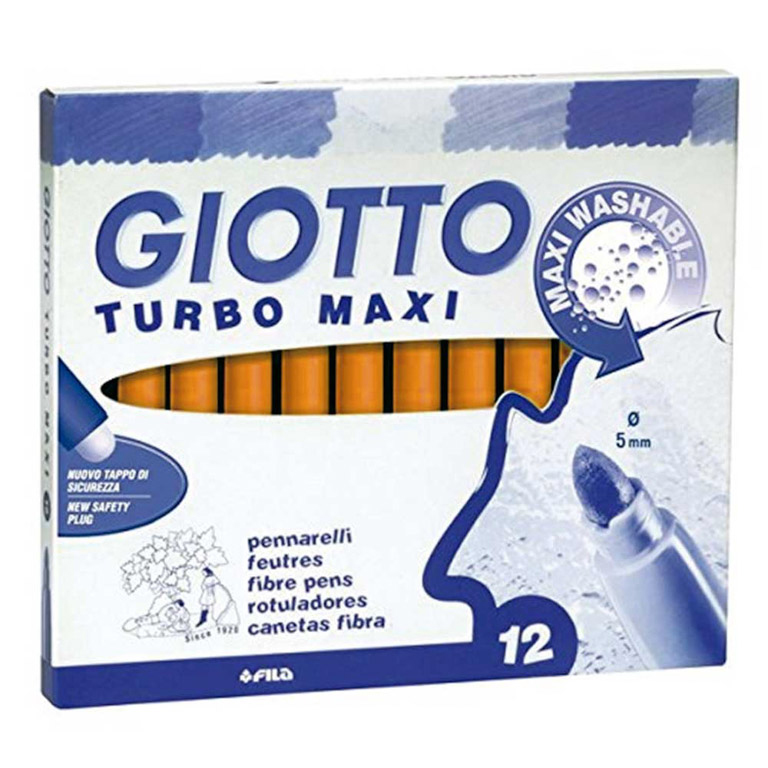 ROTULADOR GIOTTO TURBO MAXI 12 UNIDADES NARANJA