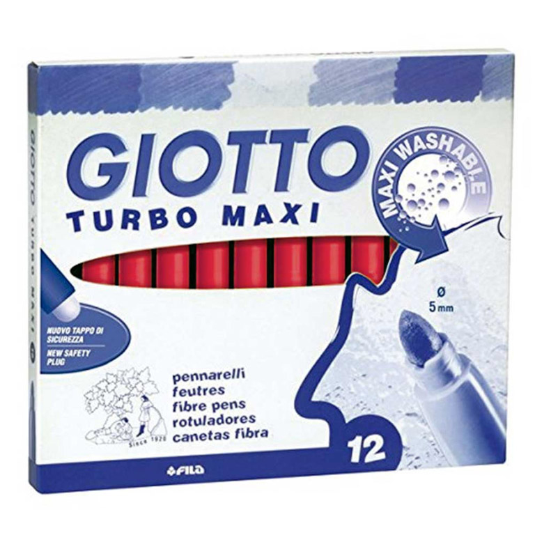 ROTULADOR GIOTTO TURBO MAXI 12 UNIDADES ROJO