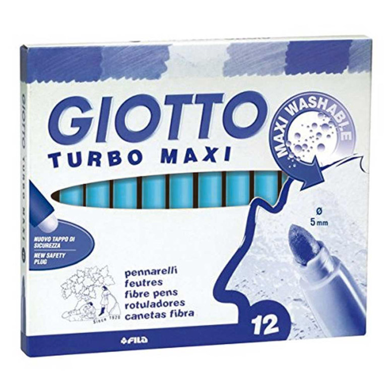 ROTULADOR GIOTTO TURBO MAXI 12 UNIDADES AZUL CELESTE