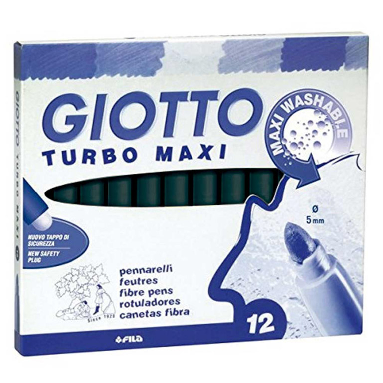 ROTULADOR GIOTTO TURBO MAXI 12 UNIDADES NEGRO