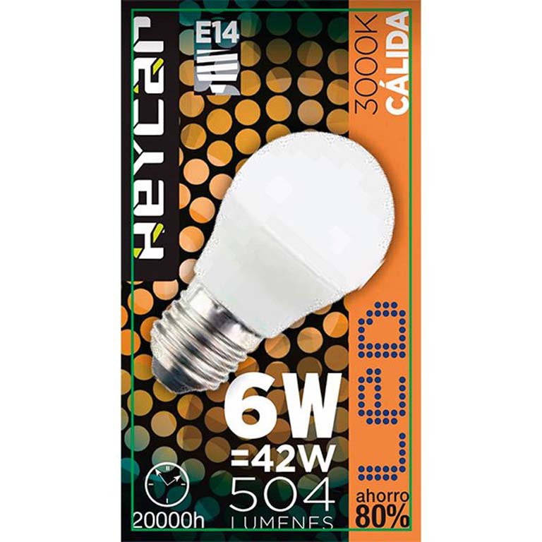 BOMBILLA LED CLASIC E14 6W 470LUM CÁLIDA 