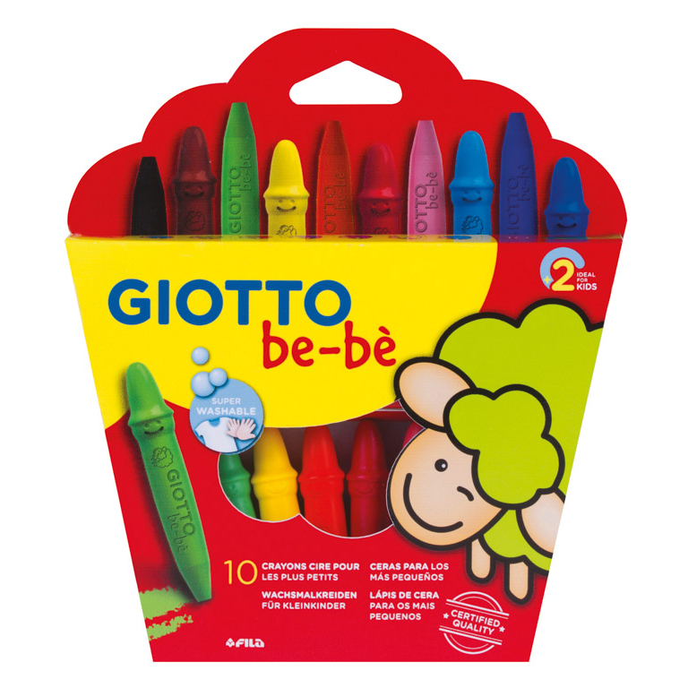 CERAS IRROMPIBLES GIOTTO BE-BE 10 COLORES + SACAPUNTAS 